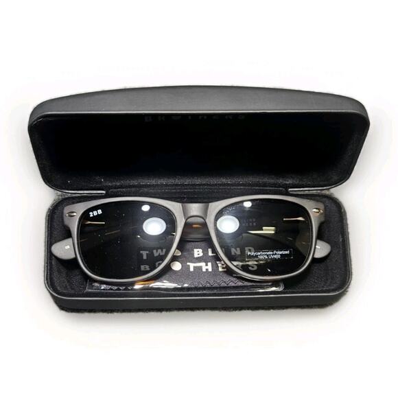 NWOT! Two Blind Brothers THE CAVALIER Square Matte Tortoise Brown Sunglasses